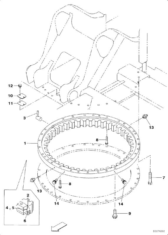 KRB11710 Excavator Turntable Bearing Applied To Case CX160B CX160C
