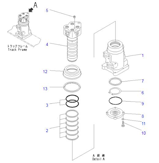 7030893170 Swivel Center Joint Cover Applied To Komatsu PC2008 PC400