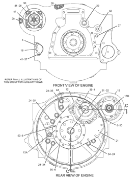 65E 75 85C Excavator Crankshaft Seal Kit 7C1728 For 345 3176B 3196 C10 ...