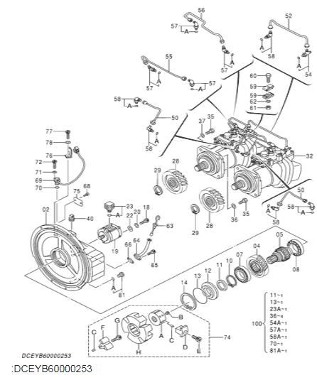 YB60000309 HITACHI ZX330-5G Hydraulic Pump YB60000356 YB60000253 YB60000254 0