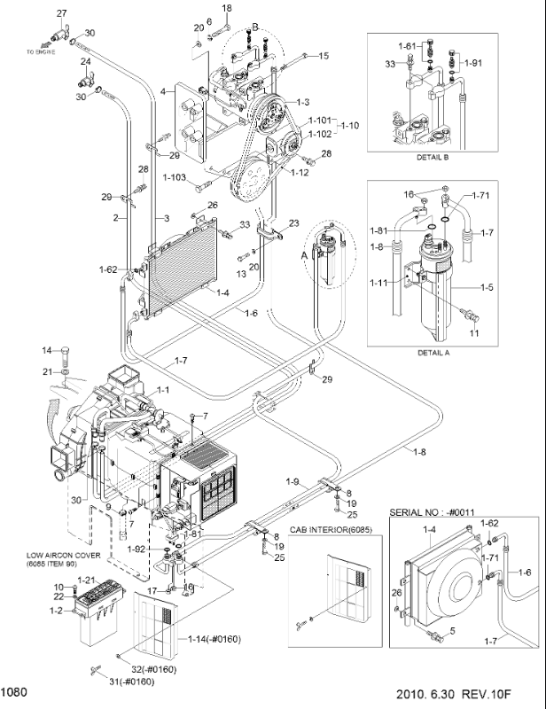 11N690040 11N690040 A/C Compressor For HYUNDAI R500LC7 Excavator Air