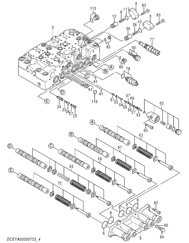 4654845 YA00011313 YA00004936 Main Relief Valve HITACHI Excavator Hydraulic ...