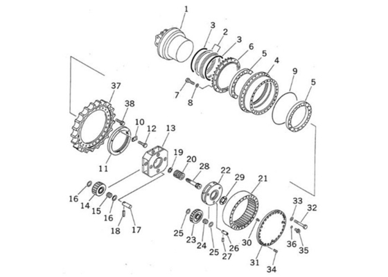 208-27-00152 208-27-00151 208-27-00150 PC400-6 PC450-6 Excavator Final Drive