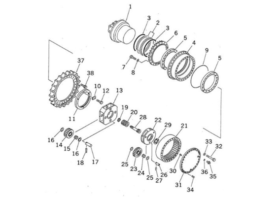 2082700152 2082700151 2082700150 2082700153 PC450-6 KOMATSU Excavator Final Drive