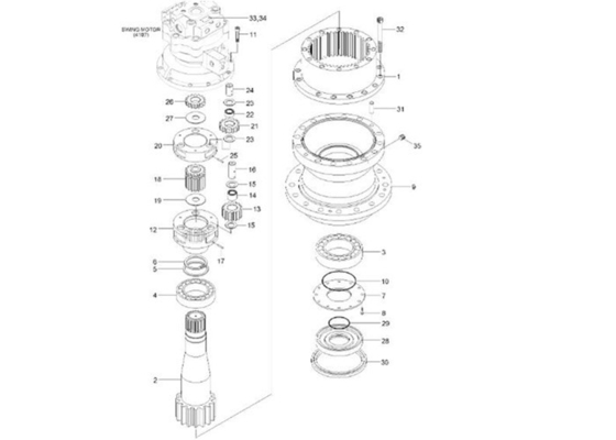 39Q812251 39Q8-12251 Sun Gear No.2 For HYUNDAI R290LC-9 Swing Reduction Gearbox