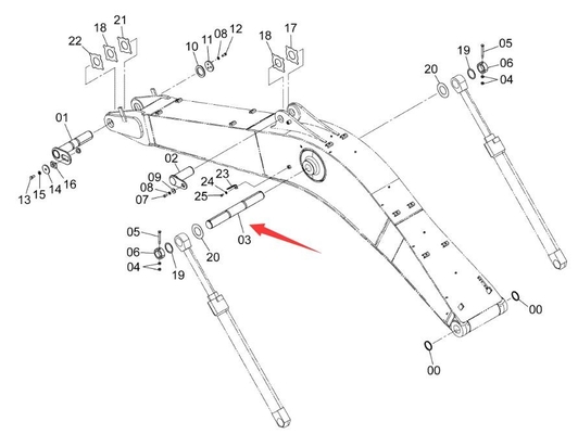 3079491 ZX350H-5G Boom Cylinder Pin Fit For HITACHI Excavator Arm Pin