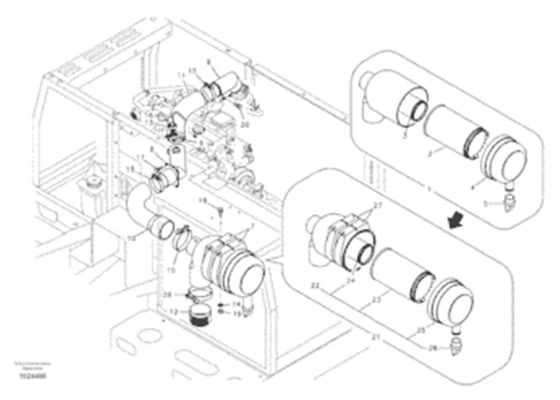 VOE14518258 Hose Inlet System Excavator Spare Parts For VOE EC160B EC180B EC210B