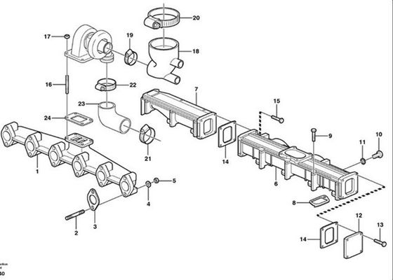 VOE20450765 20450765 Hose Intel Manifold Excavator Parts for VOE EC240B