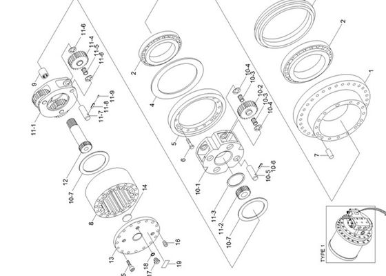 Excavator Parts Sun Gear 39Q6-42240 For Hyundai R210LC9