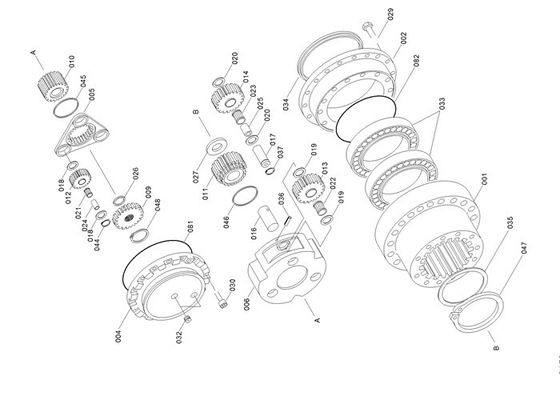 3503190-0109 Sun Gear Excavator Final Drive Parts Hyundai R290LC7