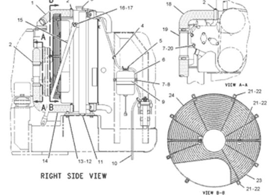 7Y-1941 118-9849 118-9848  320B Upper Lower Middle Water Hose