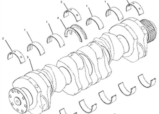 1280382 51mm  C12 345B 349D Main Bearing Crankshaft