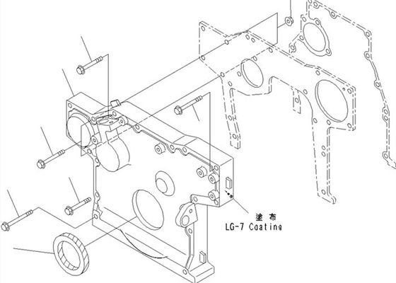 Front Seal 6204-21-3510 PC200 PC220 4D95 Komatsu Excavator Spare Parts