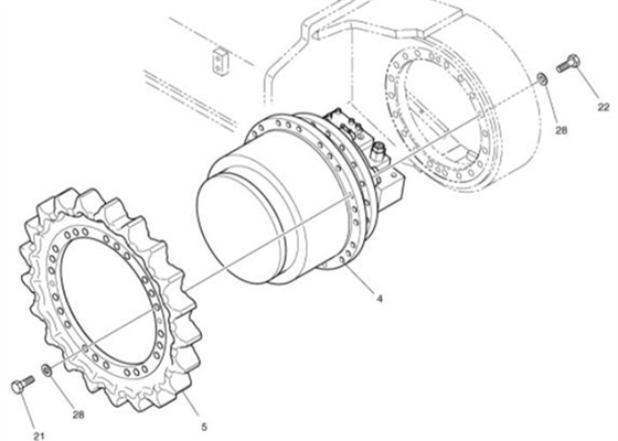 401-00439C 404-00098C 401-00440B DX300 Final Drive For DOOSAN Excavator Travel Device