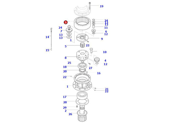 104-00019 Ring Gear For DOOSAN SOLAR 130-V Excavator Swing Reduction Gear